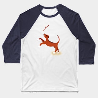 Brown Dog Having a Great Time Baseball T-Shirt